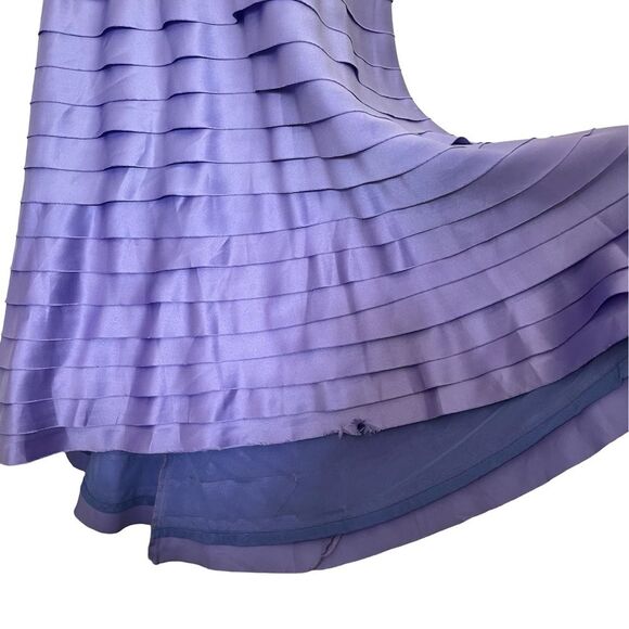 New Tadashi Shoji vintage strapless tiered lilac floor length formal gown size 4 - Picture 11 of 12